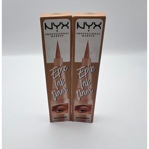 NYX Epic Ink Liner Waterproof Liquid Eyeliner Lil Toasty EIL06 Brown Matte 2 PK